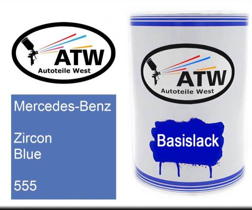 Mercedes-Benz, Zircon Blue, 555: 500ml Lackdose, von ATW Autoteile West.